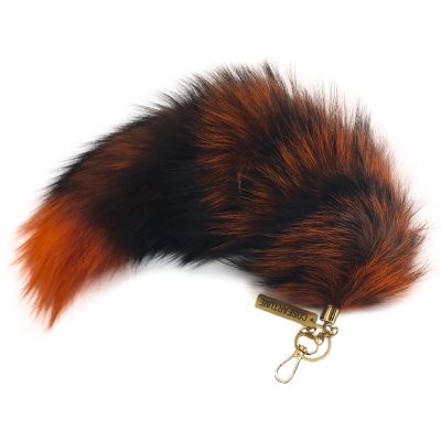 COSEARTUME Big Therian Fox Tail Cosplay Real Fur Wolf Tails Keychain Halloween Fox Costume Accessories for Kids Adult Yellow