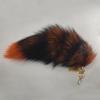 COSEARTUME Big Therian Fox Tail Cosplay Real Fur Wolf Tails Keychain Halloween Fox Costume Accessories for Kids Adult Yellow view 2
