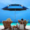 VEAUAS Umbrellas Water Proof Parasol Umbrella for Fishing, Camping, BBQ, Beach, Outdoor Garden, 360 Sun Shade Protection, Sunshade Shelter Outdoor Umbrella Canopy, with Ground Anchor view 2