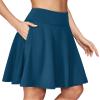 IUGA 20" Knee Length Skorts Skirts for Women with Pockets Tennis Skirt High Waisted Golf Skirts for Women Casual Athletic Sea Blue view 1