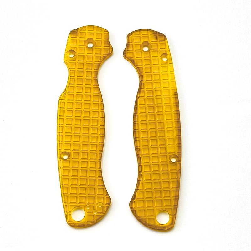 Echeson 1 Pair PEI Scales Handle Fits for Spyderco Paramilitary 2 C81, Custom Clear Ultem Handle Patch DIY Replacement
