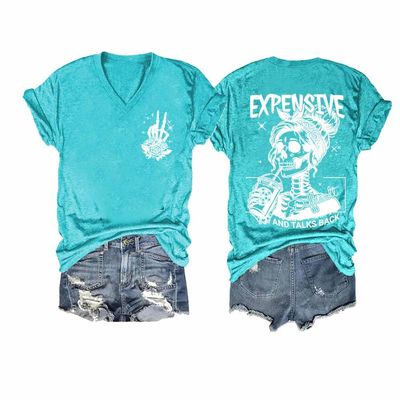 NineFit Basics Expensive and Difficult Shirt Plus Size Expensive and Difficult T-Shirt Mom Shirts Vneck Casual Tee Fun Graphic Mother's Day Tshirt Teal, 4X-Large