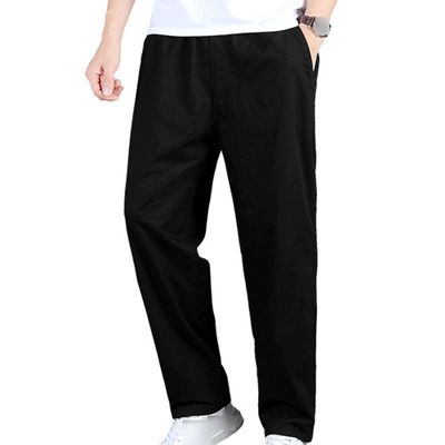 JEsilunmaMY Summer Casual Cargo Pants for Men Relaxed Fit Straight Joggers Trousers Lightweight Outdoor Hiking Lounge Pants (Black,XX-Large)
