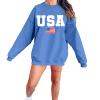 QAUN Oversized Usa Sweatshirt Women: Patriotic Tshirt 4th July Shirt Long Sleeve Casual Pullover Tops(Blue1, Medium) view 4