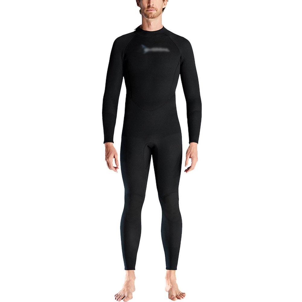 TOVCHEI 1.5mm Neoprene Wetsuit for Men, Long Sleeve Swimsuit Diving Suit for Swimming Snorkeling Surfing,Black,S