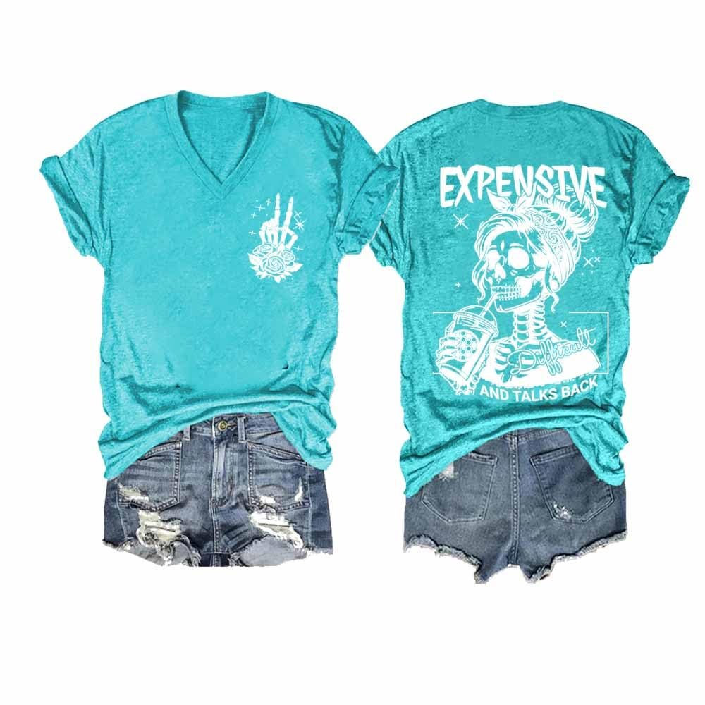 NineFit Basics Expensive and Difficult Shirt Women Expensive and Difficult Shirt Plus Size Mothers Day Tee Shirt Teal, 3X-Large