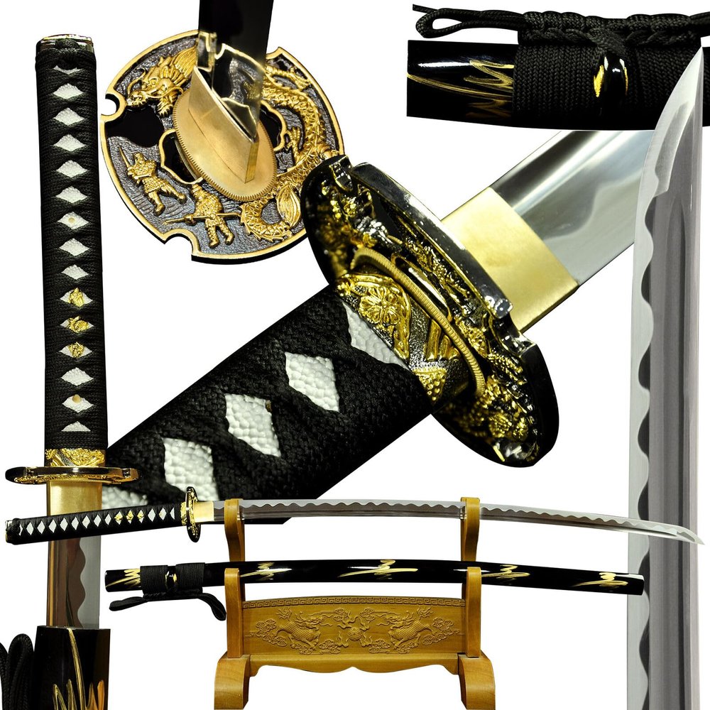 Zhmyyxgs Handmade Dragon Katana 1095 Carbon Steel Japenese Samurai Sharp Full Tang Sword