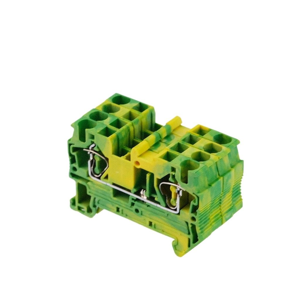 10Pcs ST-2.5PE PE Din Rail Terminal Blocks Connectors Pull Type Spring Cage Connection Ground Terminal Blocks Screwless