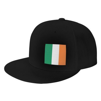 Irish Flag Custom Baseball Cap with Print Photo, Personalized Adjustable Summer Sun Hat Unisex Black