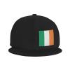 Irish Flag Custom Baseball Cap with Print Photo, Personalized Adjustable Summer Sun Hat Unisex Black view 2