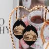 Bear Wood Forests Mountain Wooden Drop Earrings Teardrop Dangle Jewelry Fashion Pendant Earrings for Women, Apricot shaped, style view 4