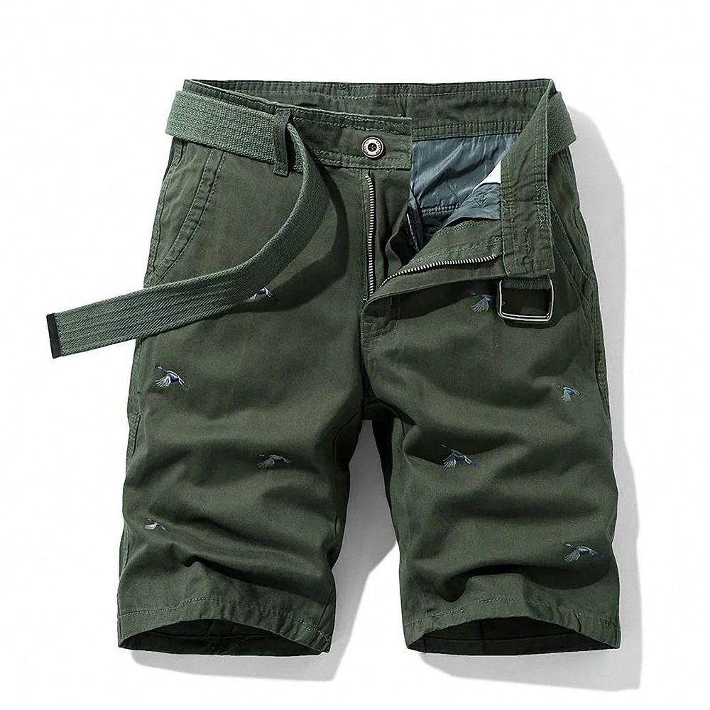 Dawery Cargo Shorts Men Cotton Embroidery Bermuda Male Summer Men's Military Zipper Pants Male Baggy Tactical Shorts Green 32