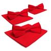 Vittorio Farina 3-Pack Classic Solid Bow Tie & Pocket Square (Red/Red/Red) view 1