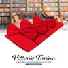 Vittorio Farina 3-Pack Classic Solid Bow Tie & Pocket Square (Red/Red/Red) view 2