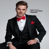 Vittorio Farina 3-Pack Classic Solid Bow Tie & Pocket Square (Red/Red/Red) view 3