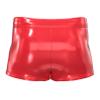 YiZYiF Men's Latex PVC Faux Leather Short Pants Solid Buckled Crotchless Boxer Shorts Hot Pants 4#Red BC XX-Large view 3