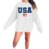 QAUN Oversized Usa Sweatshirt Women: Patriotic Tshirt 4th July Shirt Long Sleeve Casual Pullover Tops(White1, Small) view 4