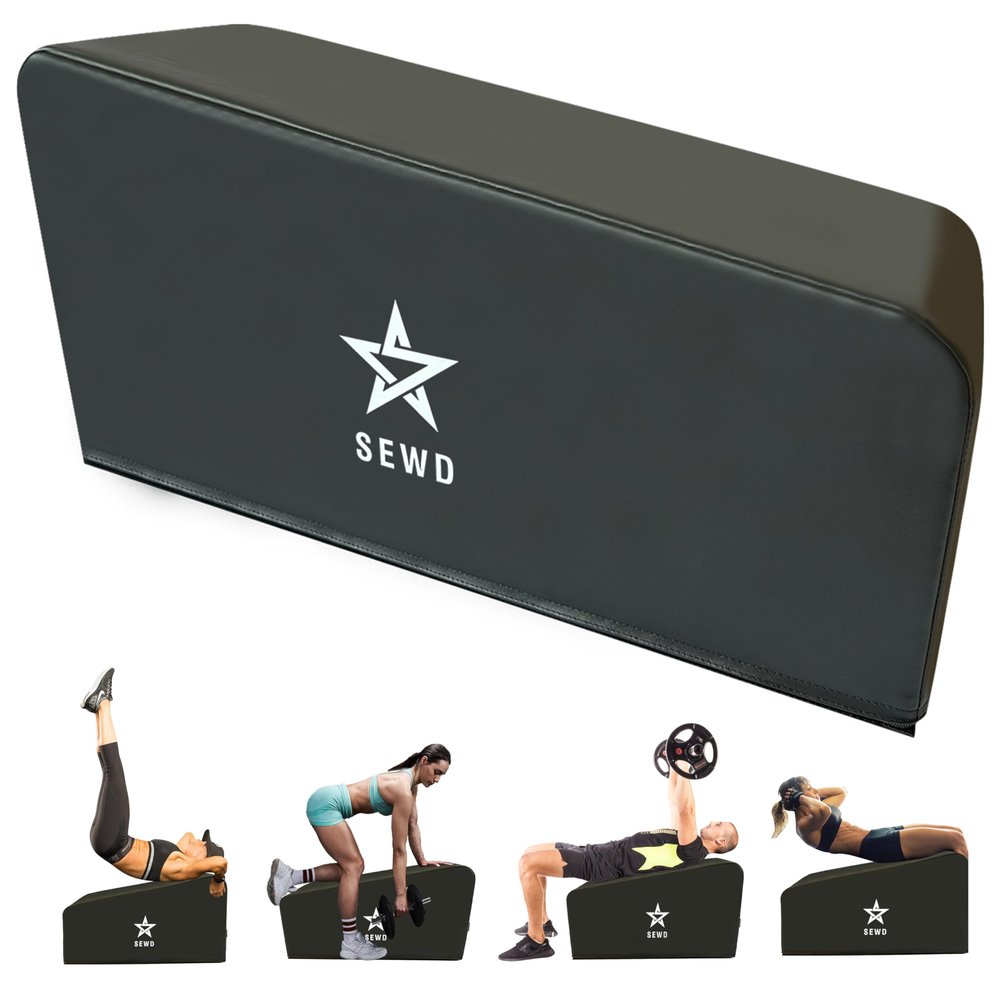 SEWD Pilates and Yoga Workout Bench - Light & Portable Adjustable Incline Bench - 700lb Capacity - Black Alloy Steel & Foam - Home & Gym Fitness Equipment