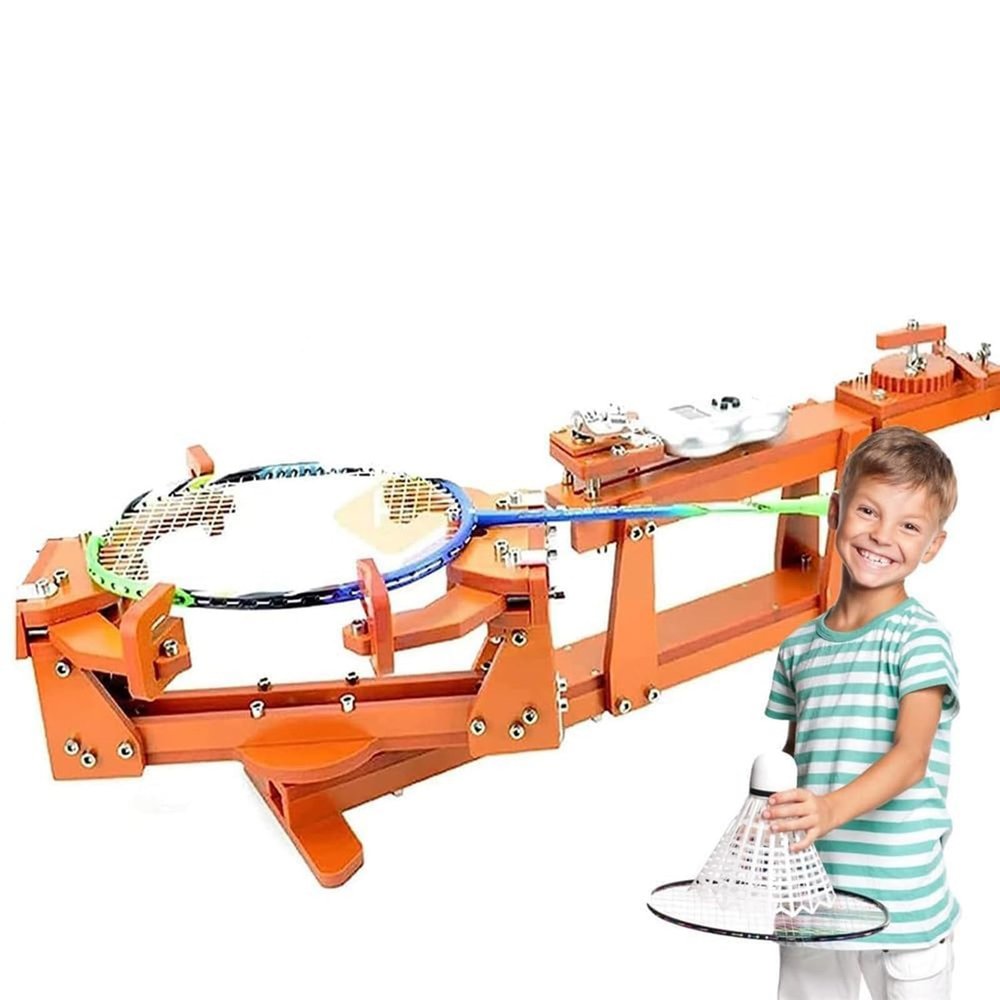 ZYLDDS Badminton Racket Stringing Machine,Aluminum Alloy Wire Stretcher - Stringing Tool, 6-Point Fixed 60lb Badminton String Machinew/Digital Display, for Squash, Tennis or Badminton