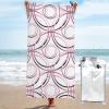 Yssammns Quick Dry Towel, Abstract Japanese Circles Pink Pattern Microfiber Beach Towel Travel Towel for Sports, Beach, Camping, Picnic, Hiking and Yoga 27.5"x55" view 1