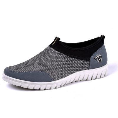 Mens Breathable Casual Loafers Mesh Summer Lightweight Slip-on Shoes Comfortable Outdoor Driving Travel Stylish 7.5 Grey