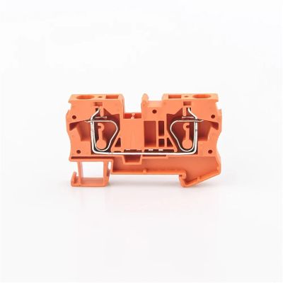 QBDJHWBT Din Rail Terminal Blocks 10Pcs ST-6 Connectors Electrical Wiring Return Pull Type Spring Cage Connection Terminal Blocks ST6 (Color : Orange)