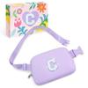 COSHAYSOO Purple Belt Bag Crossbody Initial Fanny Waist Pack Small Stylish Cross Body Purse for Tween Preteen Teenager Girls Niece Stepdaughter Trending Birthday Easter Gift Letter C view 1