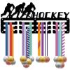 CREATCABIN Hockey Medal Holder Display Medal Hangers Sports Awards Rack Iron Frame with Hooks Small Wall Mount Medal Hangers Organizer for Hanging Medals Badges Player Medalist 11.4 x 5.1Inch Black view 1