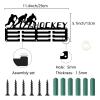CREATCABIN Hockey Medal Holder Display Medal Hangers Sports Awards Rack Iron Frame with Hooks Small Wall Mount Medal Hangers Organizer for Hanging Medals Badges Player Medalist 11.4 x 5.1Inch Black view 2