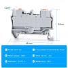 100pcs PT-2.5 Din Rail Terminal Block Push in Spring Screwless Electrical Terminal Strip Block Connector PT2.5 Wiring Conductor(Green) view 3