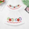 ABAFIP Baby Girls Toddler Kids Mexican Dress Sleeveless Ruffle Floral Embroidery Traditional Fiesta Dress White 12-18 Months view 2