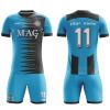 ORKY Custom Soccer Jersey with Short, Men Personalized Name Number Team Outfit, Customize Footbal Training Uniform(Blue L) view 2