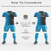 ORKY Custom Soccer Jersey with Short, Men Personalized Name Number Team Outfit, Customize Footbal Training Uniform(Blue L) view 3