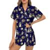 Ysidec Aniamls Raccoon Womens Pajama Sets 2 Piece Short Sleeve Sleepwear Button Down Loungewear XL view 1