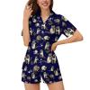 Ysidec Aniamls Raccoon Womens Pajama Sets 2 Piece Short Sleeve Sleepwear Button Down Loungewear XL view 2