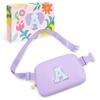 COSHAYSOO Easter Basket Stuffers Birthday Gifts for 6 7 8 9 10 11 12 Year Old Girls Purple Purse Fanny Pack Initial Crossbody Belt Bag 6-8 8-10 10-12 8-12 Tween Preteen Teen Girl Girly Stuff Letter A view 1