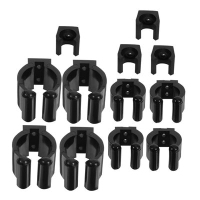 Anneome 12pcs Pool Cue Rack Clamp Wall-mounted Fishing Rod Pole Holder Secure Locking Pp Material for Billiards Cue Racks