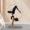 Aerial Hoop Kit 33 Inch Professional Single-Point Aerial Yoga Hoop Equipment Complete Stainless Steel Circus Aerial Ring Set for Fitness Dancing Training Performance view 2