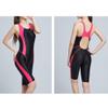 Dressnu Triathlon Swimsuits Swimsuit with Bra Pads Anti-Speed Drying Thin one-Piece Five Pants Pink L view 3