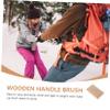 BESPORTBLE Skiing Board Cleaning Brush Wooden Handle Scrubber for Deep Cleaning Compact Lightweight for Home Salon and Travel Use for Ski Wax Application view 3
