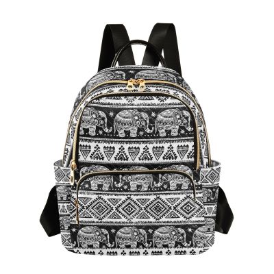 PJGINUIUA Women Fashion Backpack Purse Casual Lightweight Travel Shoulder Bag Elephant Rucksack Ladies Bag, Medium