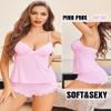 Avidlove Pajamas for Women Set Lace Trim Lingerie Plus Size Pjs Nightwear Modal Women Sexy Pajamas (Pink,XXL) view 4