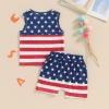 allshope Toddler Baby Boy Summer Outfits Striped Sleeveless Tank Tops and Stretch Casual Shorts Pocket Set Cute Newborn Clothes (4th of July Stripe Star, 6-12 Months) view 3