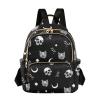 PJGINUIUA Women Fashion Backpack Purse Casual Lightweight Travel Shoulder Bag Skull Cat Moon Gothic Pattern Rucksack Ladies Bag, Small view 1