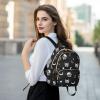 PJGINUIUA Women Fashion Backpack Purse Casual Lightweight Travel Shoulder Bag Skull Cat Moon Gothic Pattern Rucksack Ladies Bag, Small view 2