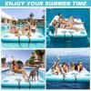 VOFiTNY Inflatable Floating Dock Air Platform Multi-Person Swim Water Mat with Rope Ladder, None-Slip Surface for Lake Beach (10ft x 6ft x 6in, Cyan) view 2