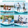 VOFiTNY Inflatable Floating Dock Air Platform Multi-Person Swim Water Mat with Rope Ladder, None-Slip Surface for Lake Beach (10ft x 6ft x 6in, Cyan) view 3