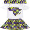 SHENBOLEN Baby Girl African Print Clothing Ankara Skirt Top Set(F,Small) view 1