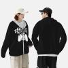 Checkered Flags Race Car Flag UPF 50+ Sun Protection Hoodie Man Women's Long Sleeve Athletic Shirt Full Zip Jacket Hooded Black view 4