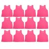 Topyond 12 PCS Sports Jersey Vests Soccer Pinnies Basketball Team Practice Nylon Large Mesh Scrimmage for Youth Kids Children Football Rose Red view 1